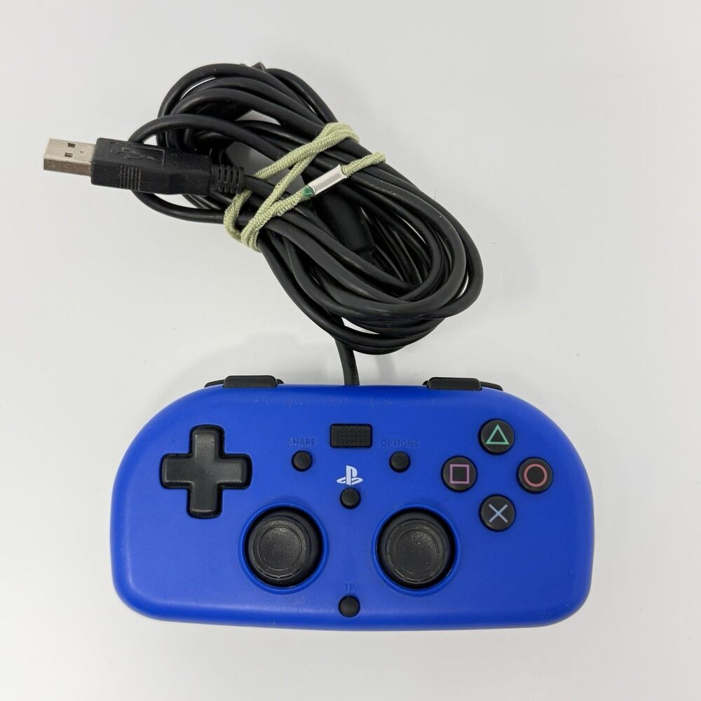 Hori Mini Wired Gamepad Controller PS4 Blue PS4-100U Tested
